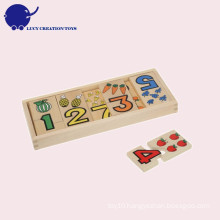 Educational Kids Fruit and Number Toy Wooden Counting Puzzle Cards